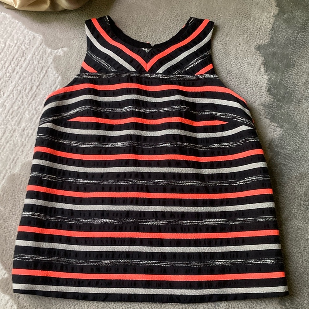 Halloween colors Black, grey, melon stripe top